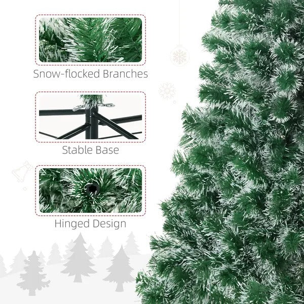 6FT Indoor Christmas Tree Artificial Decoration Xmas Gift With Metal Stand 375 Tips